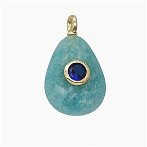 gemstone Pendant pave zircon, gold plated, approx 12-16mm