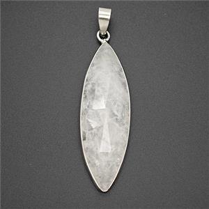 Gemstone Pendant, Platinum Plated, approx 13-40mm