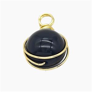 Gemstone Pendant, Platinum Plated, approx 16mm