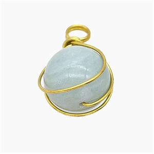 Gemstone Pendant, Platinum Plated, approx 16mm