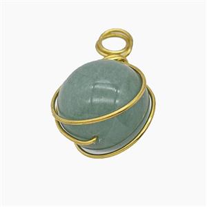 Gemstone Pendant, Platinum Plated, approx 16mm
