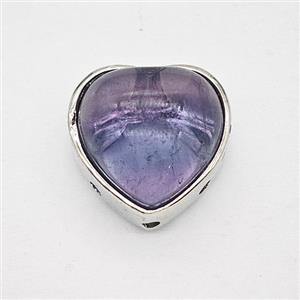 Gemstone Pendant, Antique Silver Plated, approx 18mm