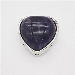 Gemstone Pendant, Antique Silver Plated, approx 18mm