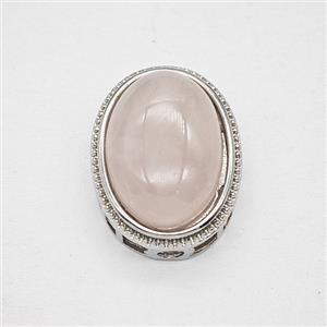 Gemstone Pendant, Antique Silver Plated, approx 19-23mm