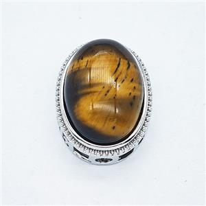Gemstone Pendant, Antique Silver Plated, approx 19-23mm