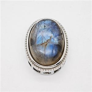 Gemstone Pendant, Antique Silver Plated, approx 19-23mm