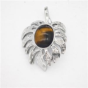 Gemstone Pendant, Antique Silver Plated, approx 20-30mm