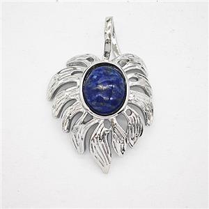 Gemstone Pendant, Antique Silver Plated, approx 20-30mm