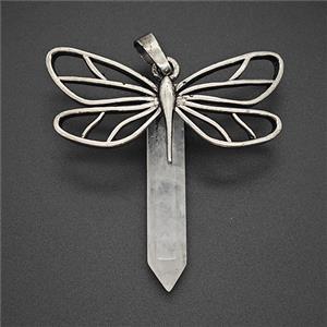 Gemstone Pendant, Antique Silver Plated, approx 6-34mm, 20-40mm