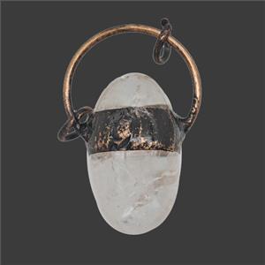 Gemstone Pendant, Red Copper Plated, approx 20-40mm