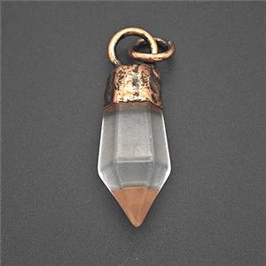 Gemstone Pendant, Red Copper Plated, approx 14-28mm
