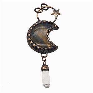Gemstone Pendant, Red Copper Plated, approx 6-20mm, 30-50mm