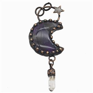 Gemstone Pendant, Red Copper Plated, approx 6-20mm, 30-50mm