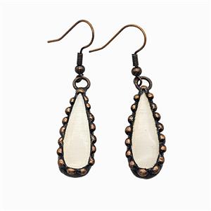 Gemstone Earring, Red Copper Plated, approx 12-30mm