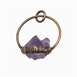 Gemstone Pendant, Red Copper Plated, approx 10-30mm