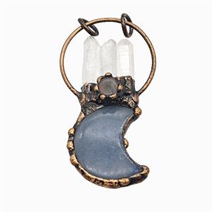 Gemstone Pendant, Red Copper Plated, approx 28-60mm