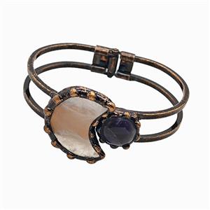 Gemstone Bracelet, Red copper Plated, approx 15mm, 25-30mm, 45-60mm dia