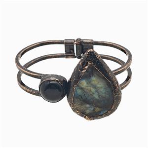 Gemstone Bracelet, Red copper Plated, approx 15mm, 30-50mm, 45-60mm dia