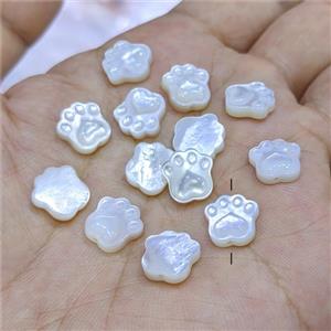 White MOP Shell Paws Beads, approx 10mm