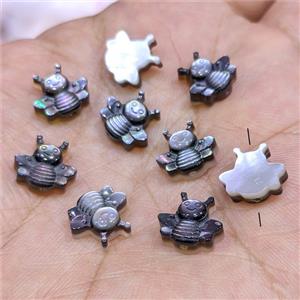 Black MOP Shell Honeybee Beads Dye, approx 10-11mm