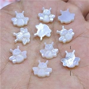 White MOP Shell Honeybee Beads, approx 10-11mm