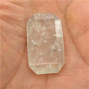 Natural Prehnite Rectangle Pendant Faceted, approx 20-35mm