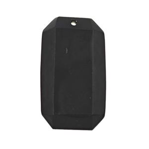 Natural Black Obsidian Rectangle Pendant Faceted, approx 20-35mm