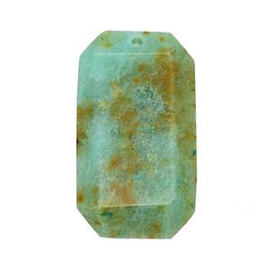 Natural Green Australian Chrysoprase Rectangle Pendant Faceted, approx 20-35mm