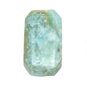 Green Amazonite Rectangle Pendant Faceted, approx 20-35mm