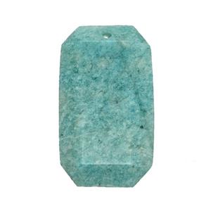 Natural Green Amazonite Rectangle Pendant Faceted, approx 20-35mm