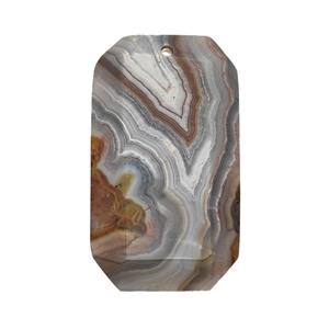 Natural Botswana Agate Rectangle Pendant Faceted, approx 20-35mm