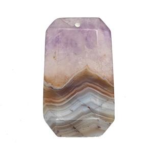 Natural Aurora Amethyst Agate Rectangle Pendant Faceted, approx 20-35mm