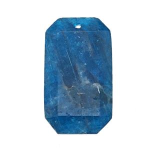 Natural Blue Apatite Rectangle Pendant Faceted, approx 20-35mm