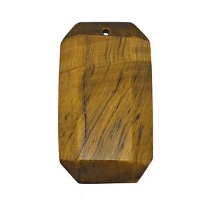 Natural Tiger Eye Stone Rectangle Pendant Faceted, approx 20-35mm