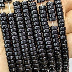 Black Jadeite Glass Heishi Beads, approx 3-6mm