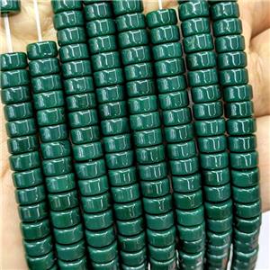 Deepgreen Jadeite Glass Heishi Beads, approx 3-6mm