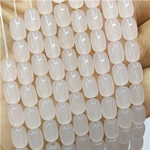 Pink Jadeite Glass Barrel Beads, approx 6-9mm