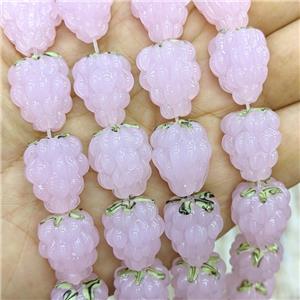Lampwork Glass Strawberry Beads Pink, approx 15-18mm