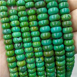Sinkiang Turquoise Rondelle Beads Green Dye Smooth, approx 6mm