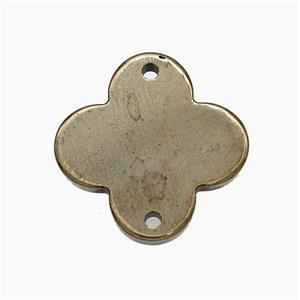 Hematite Clover Connector, approx 18.5mm