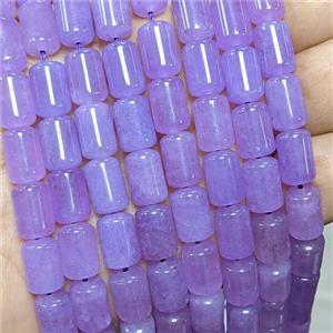Natural Quartzite Jade Tube Beads Lavender Dye, approx 8-12mm