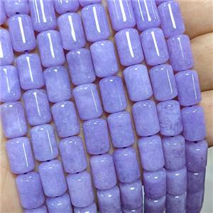Natural Sponge Jade Tube Beads Lavender Dye, approx 8-12mm