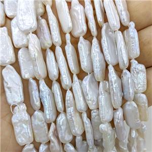 Baroque Style White Pearl Beads Freeform, approx 9-21mm