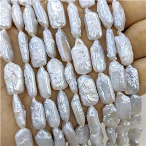 Baroque Style White Pearl Beads Freeform, approx 9-21mm