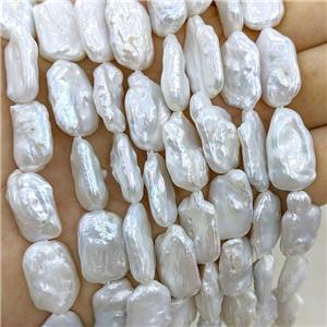 Baroque Style White Pearl Beads Freeform, approx 11-18mm