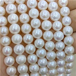 White Pearl Beads Smooth Round AAA-Grade, approx 9-10mm