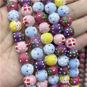 Porcelain Round Beads Christmas Mixed, approx 12mm