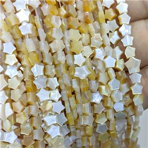 MOP Shell Star Beads, approx 5.6mm