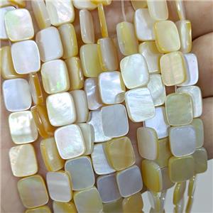 Yellow MOP Shell Beads Rectangle, approx 8x10mm