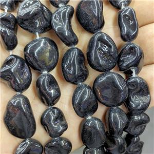 Pearlized Shell Beads Freeform Black Dye, approx 10-15mm